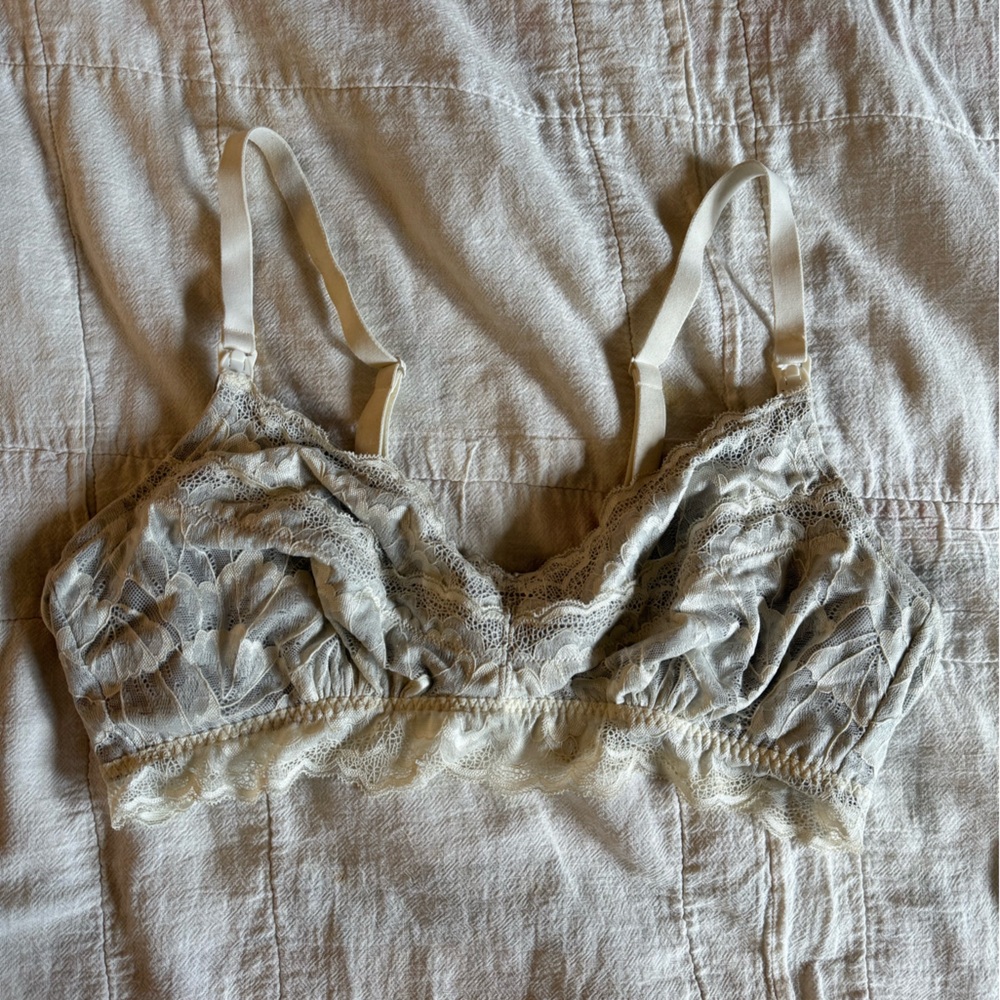 Morrow + Mint Organic Cotton Tulip Lace Nursing Bralette Ash